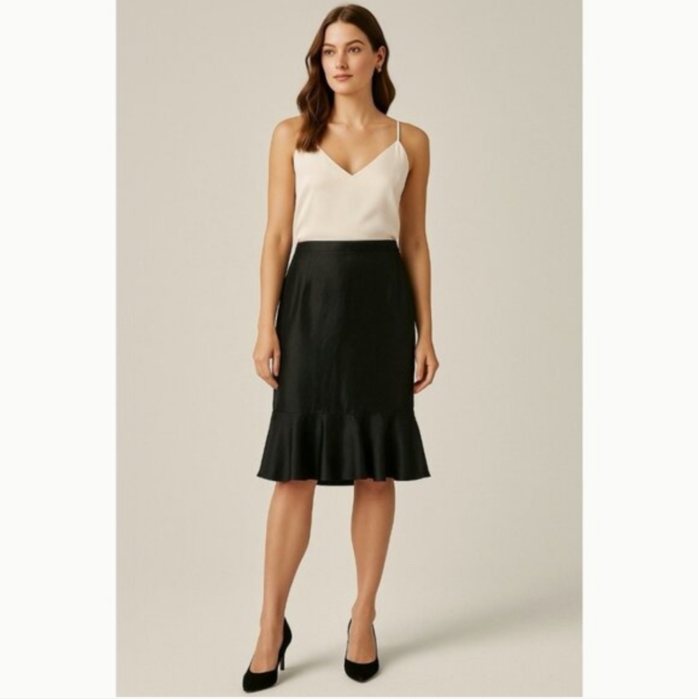 Vintage 2003 Banana Republic Silk Blend Ruffled Hem Skirt, Size 12, Style#192979